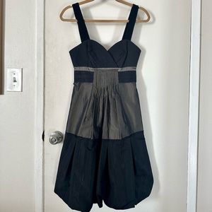BCBG Max Azria black and olive green cocktail dress
